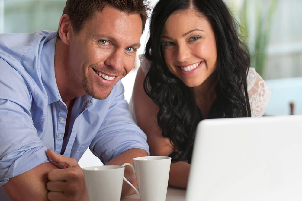 Young couple smiling